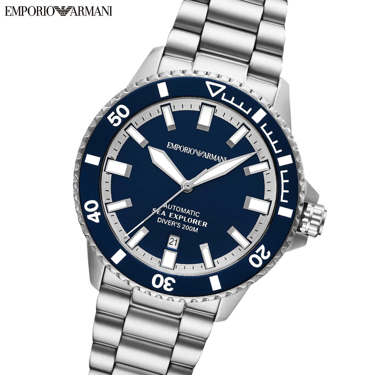 エンポリオアルマーニ EMPORIO ARMANI 腕時計 メンズ シーエクスプローラー 自動巻きウォッチ ステンレススチール AR60087
