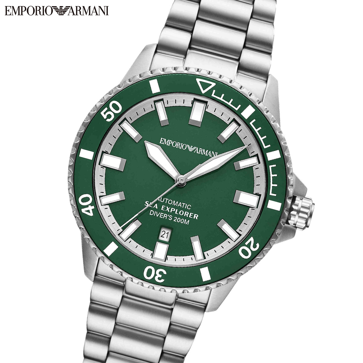 エンポリオアルマーニ EMPORIO ARMANI 腕時計 メンズ シーエクスプローラー 自動巻きウォッチ ステンレススチール AR60088