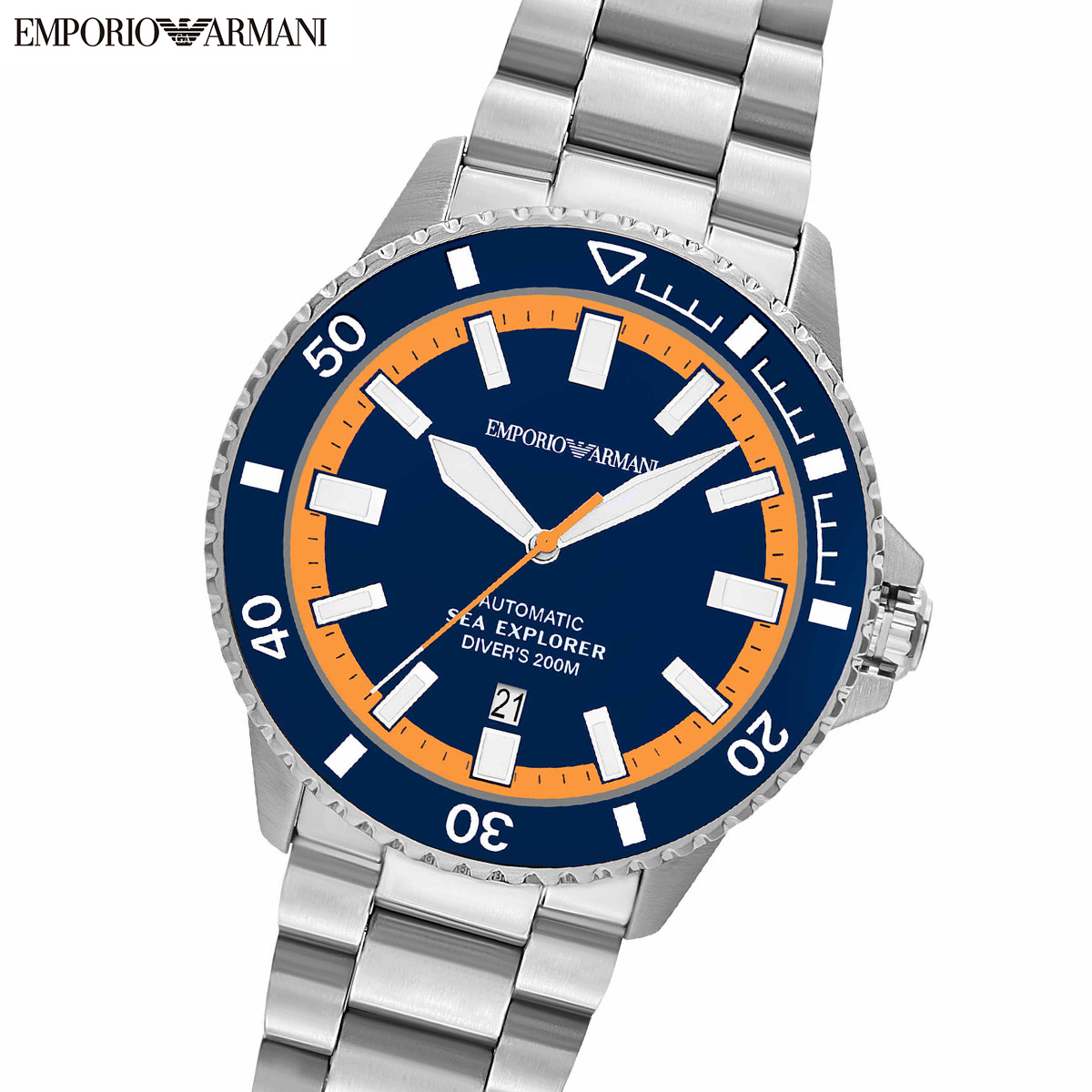 エンポリオアルマーニ EMPORIO ARMANI 腕時計 メンズ シーエクスプローラー 自動巻きウォッチ ステンレススチール AR60090
