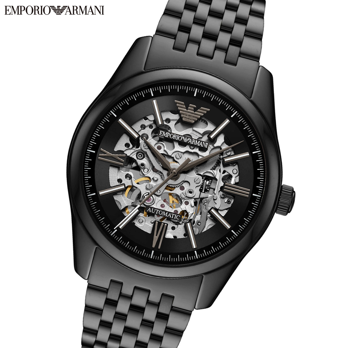 エンポリオアルマーニ EMPORIO ARMANI 腕時計 メンズ 自動巻きウォッチ ステンレススチール AR60093