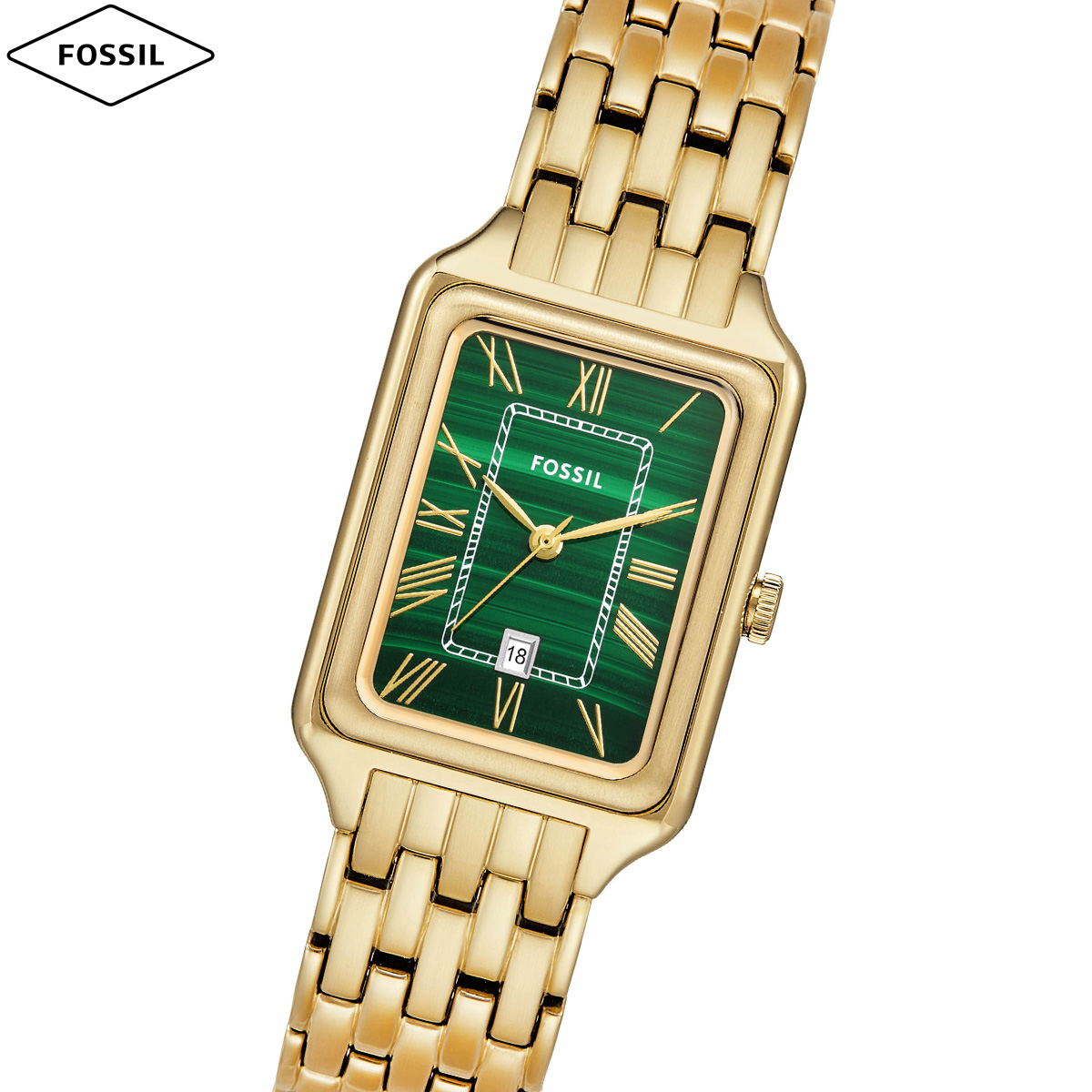 フォッシル FOSSIL 腕時計 レディース RAQUEL 三針デイト ゴールドトーン ステンレススチールウォッチ ES5341