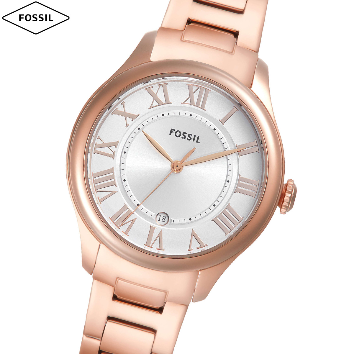 フォッシル FOSSIL 腕時計 レディース GILMORE 三針デイト ローズゴールドトーン ステンレススチールウォッチ ES5394