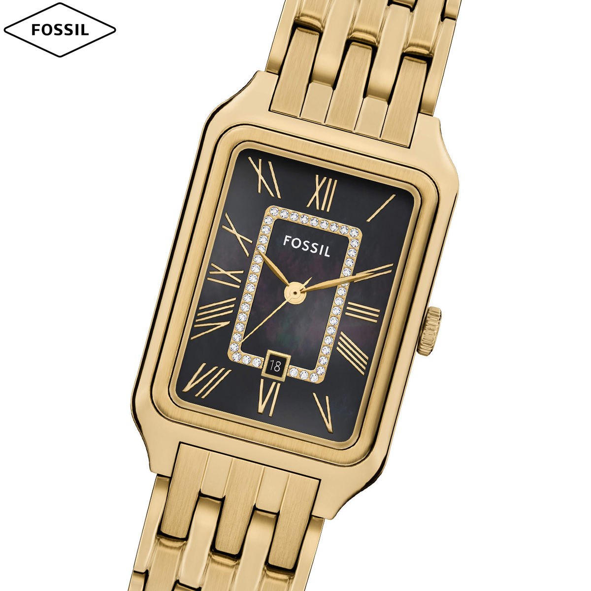 フォッシル FOSSIL 腕時計 レディース RAQUEL 三針デイト ゴールドトーン ステンレススチールウォッチ ES5417