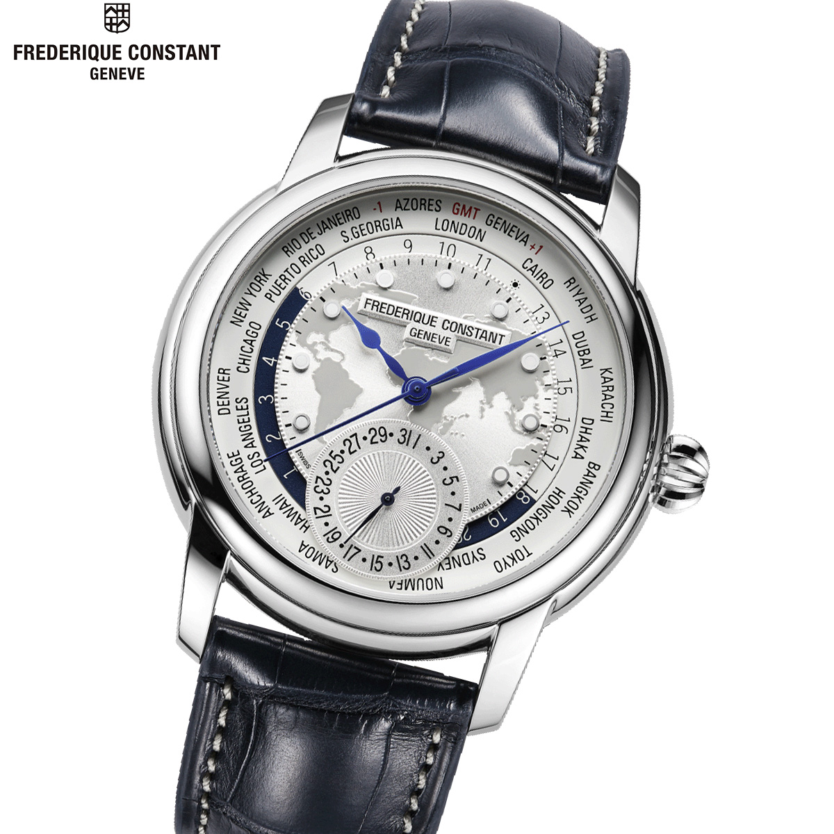 フレデリック・コンスタント FREDERIQUE CONSTANT クラシック ワールドタイマー マニュファクチュール FC-718WM4H6 腕時計 自動巻き メン