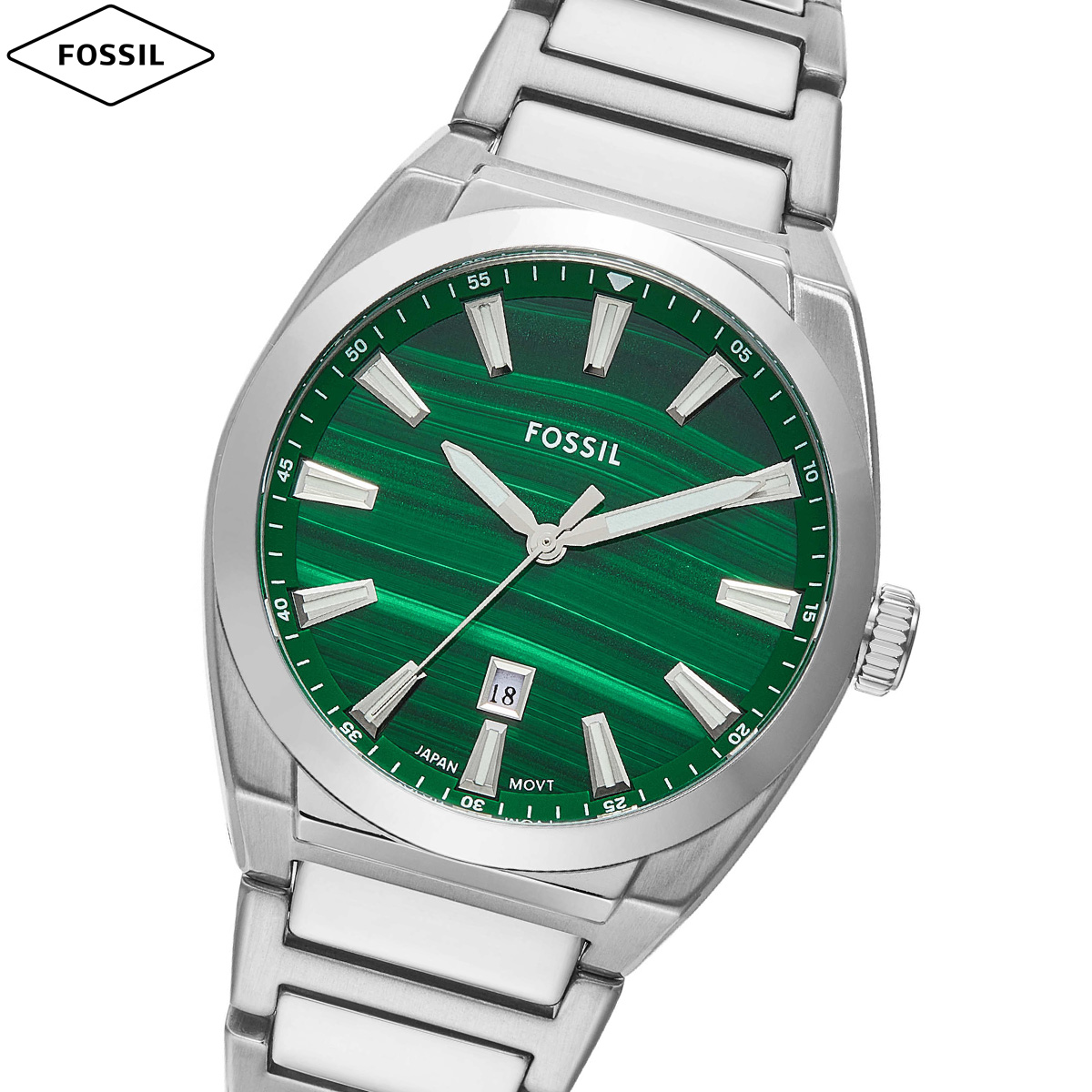 フォッシル FOSSIL 腕時計 メンズ EVERETT 三針デイト ステンレススチールウォッチ FS6056
