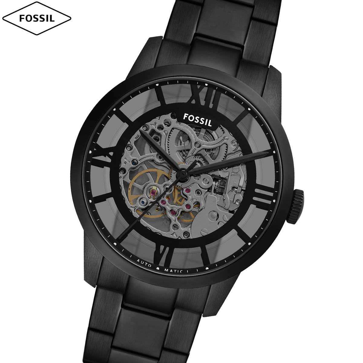 フォッシル FOSSIL 腕時計 メンズ 自動巻き TOWNSMAN オートマティック ブラック ステンレススチールウォッチ ME3269
