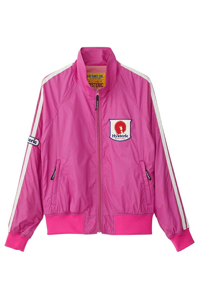 セール40%OFF HYSTERIC GLAMOUR ヒステリックグラマー 01241AB05 GLAMOUR POWERワッペン スタンドカラーブルゾン PINK 正規通販 レディー