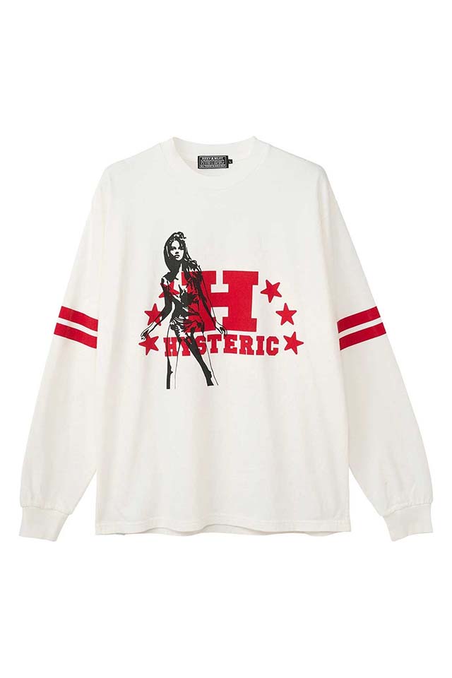 HYSTERIC GLAMOUR ヒステリックグラマー 02253CL12 H STARS Tシャツ WHITE 正規通販 メンズ