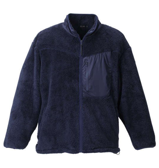 大きいサイズ メンズ EL.FO ボア フリース ブルゾン ネイビー 1273-1395-1 2L 3L 4L 5L 6L 8L■カタログコード 1012731395-1■コメントボアフリースブルゾン