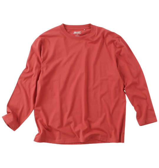 大きいサイズ メンズ Mc.S.P オーガニックコットン クルーネック 長袖 Tシャツ レッド 1278-3330-4 3L 4L 5L 6L 7L 8L■カタログコード 1012783330-4■コ