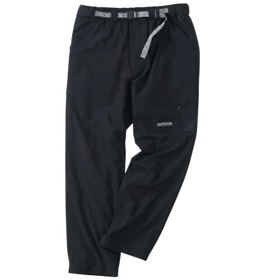 大きいサイズ メンズ OUTDOOR PRODUCTS ポリリップ ストレッチ 裏起毛 メッシュ クライミング パンツ ブラック 1254-3360-2 3L 4L 5L 6L 7L 8L■カタログコ