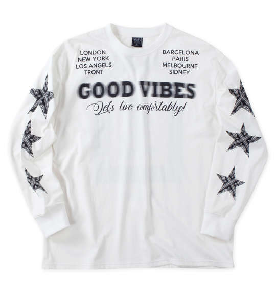 大きいサイズ メンズ SHELTY 天竺 プリント 長袖 Tシャツ オフホワイト 1268-4310-1 3L 4L 5L 6L■カタログコード 1012684310-1■コメント長袖Tシャツです。プ