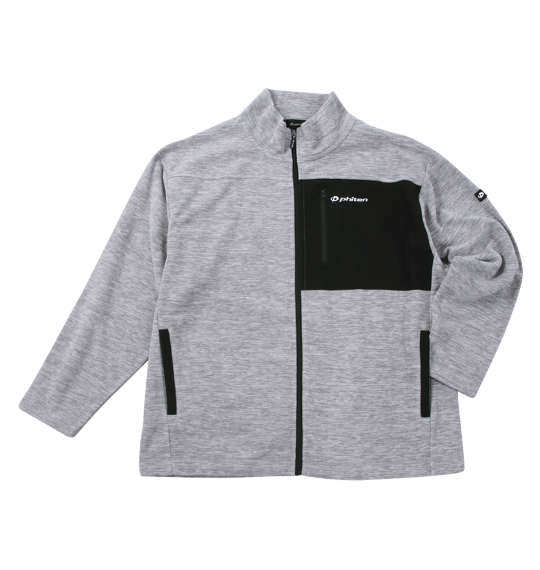 大きいサイズ メンズ Phiten 流し杢 フリース ジャケット グレー 1273-4620-1 3L 4L 5L 6L 8L■カタログコード 1012734620-1■コメントフリースジャケットです
