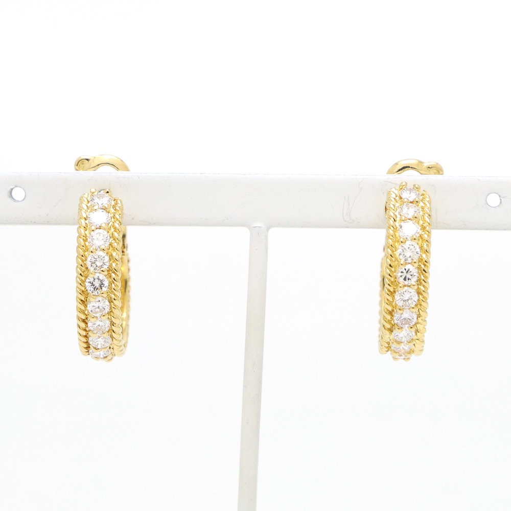 【楠本質店/元住吉】クリスチャン ディオール K18 ダイヤ フープ ピアス【中古】