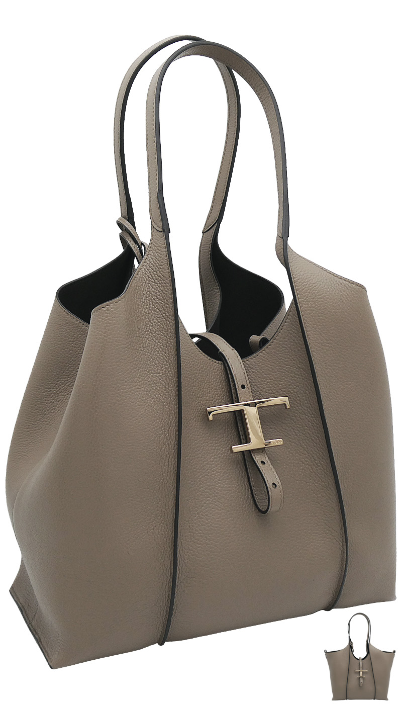 【2026年春夏新作】 トッズ T タイムレス レザー ショッピング バッグ スモール XBWTSBA0200XSOC413 tods ショルダーバッグ ベージュ レ