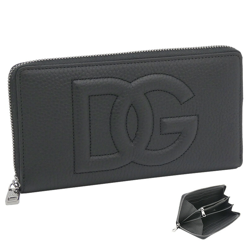 ドルチェ＆ガッバーナ DOLCE & GABBANA DGロゴ ジップアラウンド ウォレット BP1672AT48980999 ドルガバ 立体的DGロゴ ラウンドファスナー