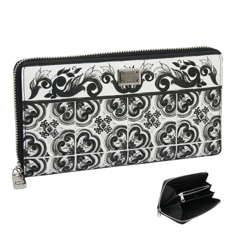 【2025年秋冬新作】 ドルチェ＆ガッバーナ DOLCE & GABBANA マヨリカプリント カーフスキン ウォレット BP1672AN719IU3TN ドルガバ ラウン