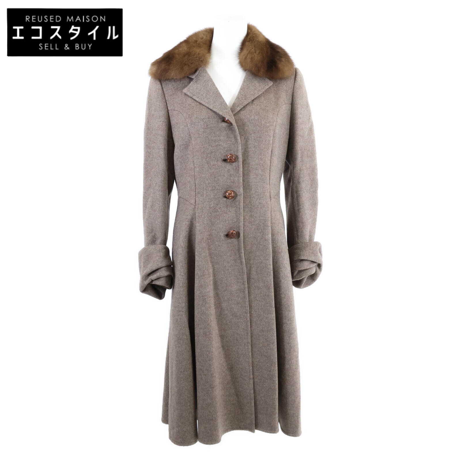 FOXEY フォクシー コート 40 グレージュ レディース