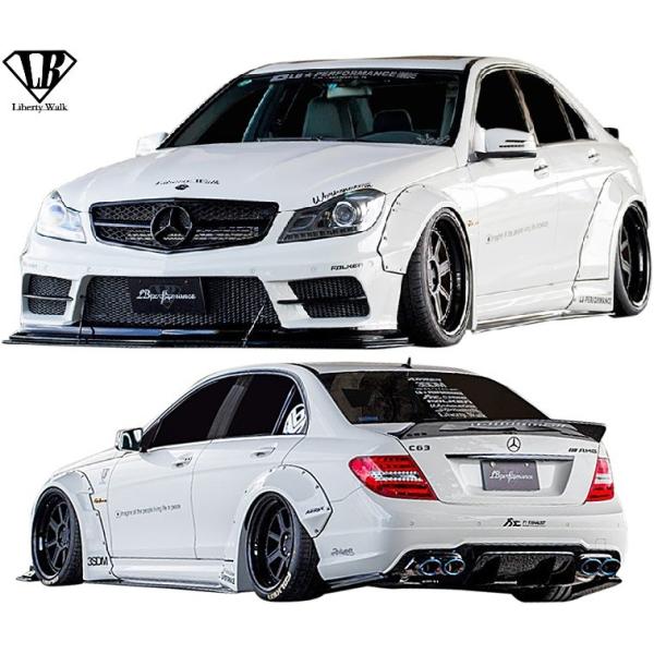【M's】W204 AMG C63 後期 セダン用 (2011y-2016y) Liberty Walk LB-WORKS エアロキット 5点／／CFRP+FRP カーボン リバティーウォーク